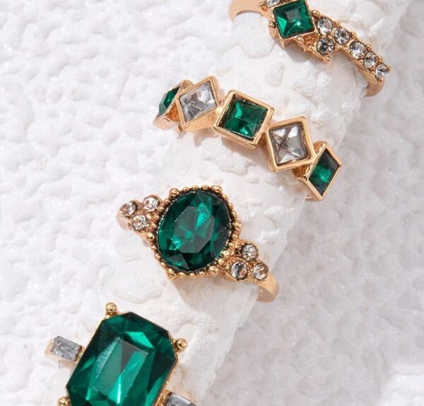 4Pc Gold-Plated Alloy Fashion Midi Ring Set for Women