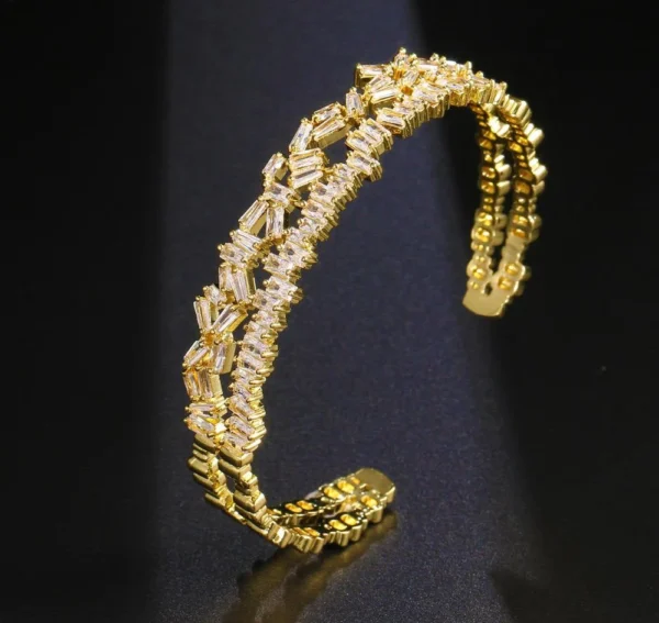 Baguette Stone Studded Openable Bracelet - Image 2