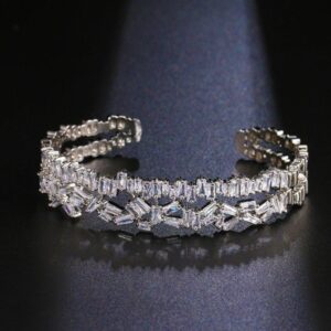 Baguette Stone Studded Openable Bracelet