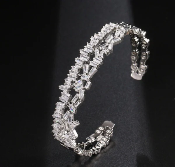 Baguette Stone Studded Openable Bracelet