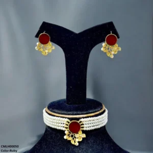 Flower Pearl Mala Set – Golden Plated Elegance for Women