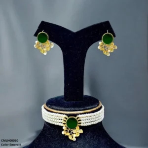 Flower Pearl Mala Set – Golden Plated Elegance for Women